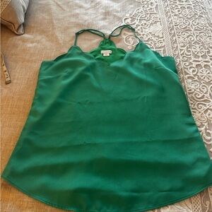 J. Crew Green Asymmetrical Backless Camisole